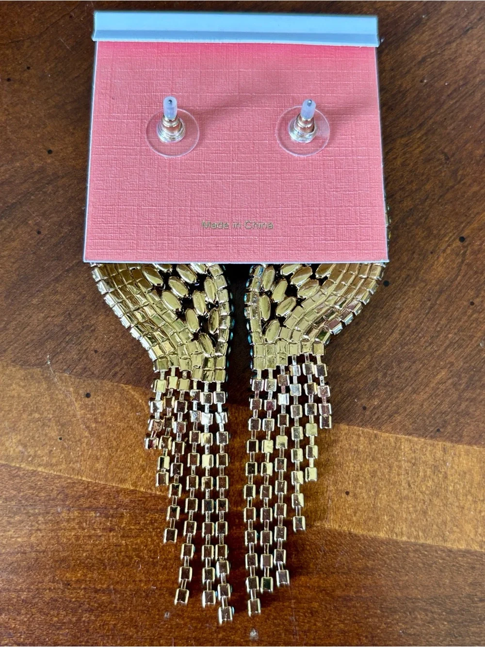 Pink Linen Tropical Parrot Rhinestone Statement Fringe Drop Earrings Summer Bird